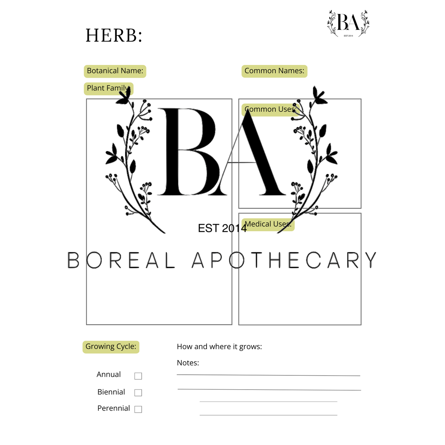 Plant Wisdom & Herbal Practice Journal