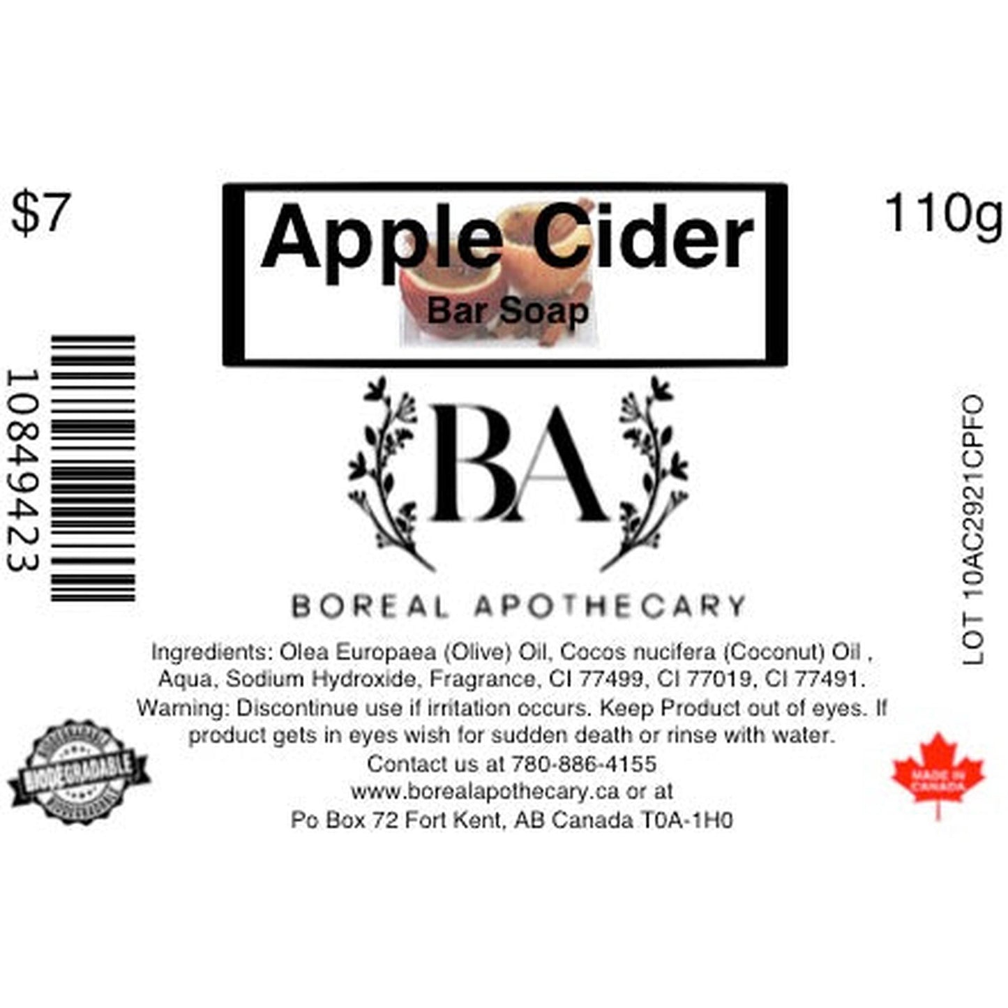 Savon en barre au cidre de pomme