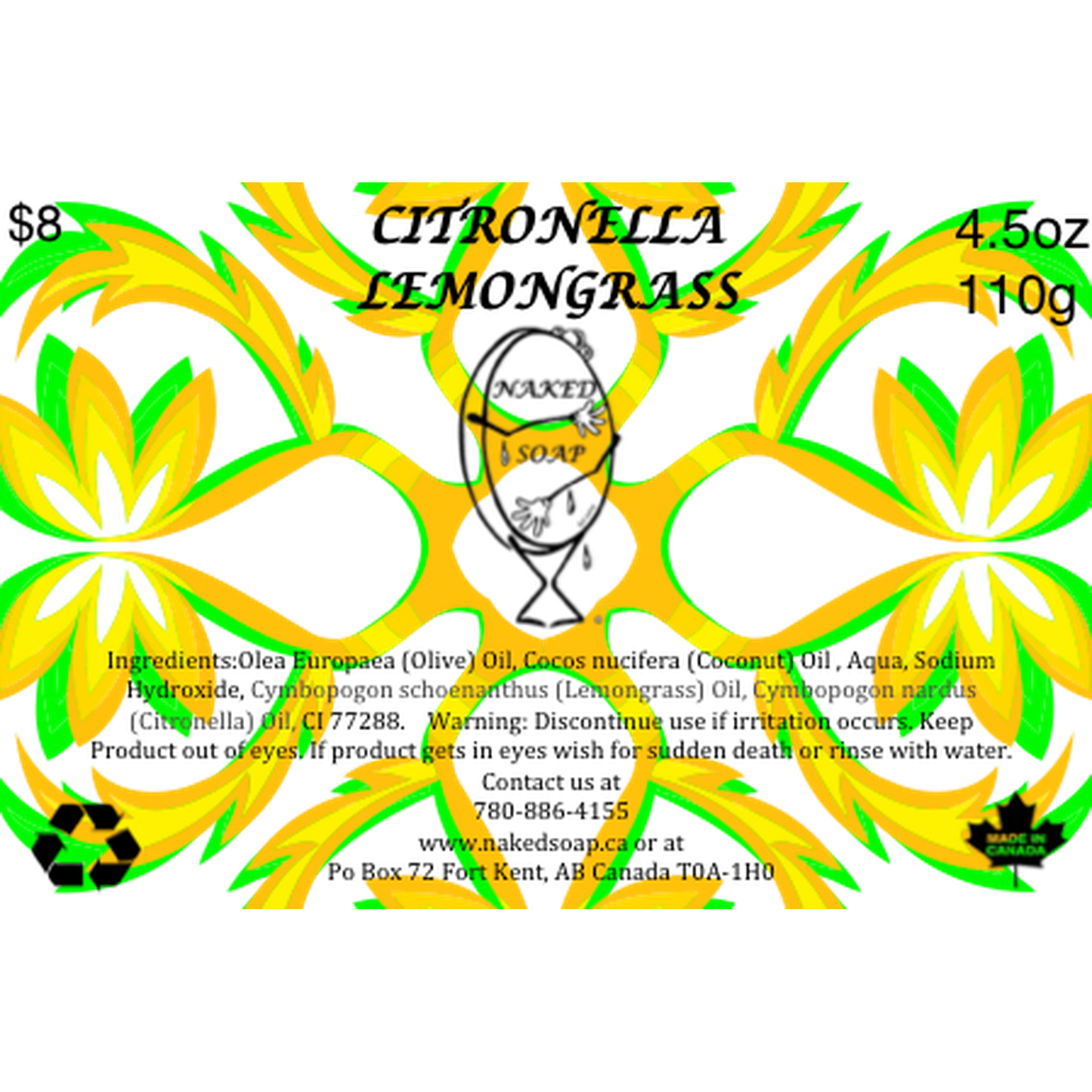 Citronella Lemongrass Bar Soap