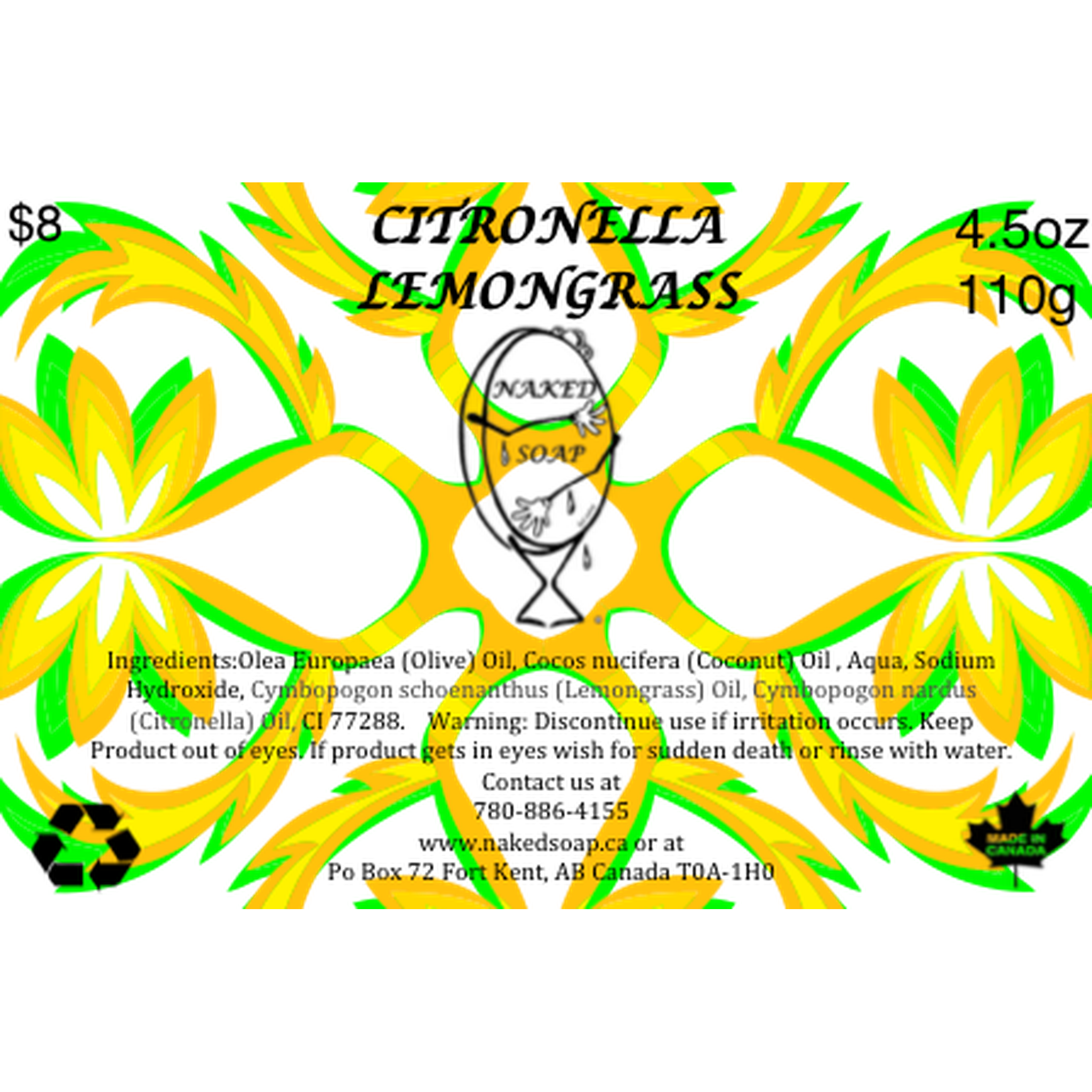 Citronella Lemongrass Bar Soap